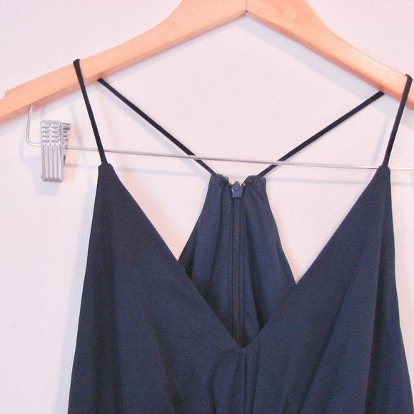 David's Bridal Bridesmaid Dress Marine Navy Blue Ruched Prom Wedding Size 0 Zero - Picture 7 of 16